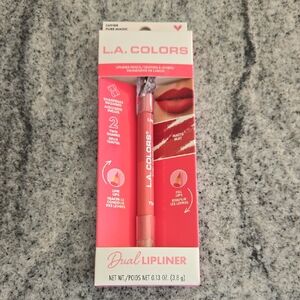 L.A. COLORS Dual Lip Liner Matte Pencil & Crayon PURE MAGIC Sharpener Included
